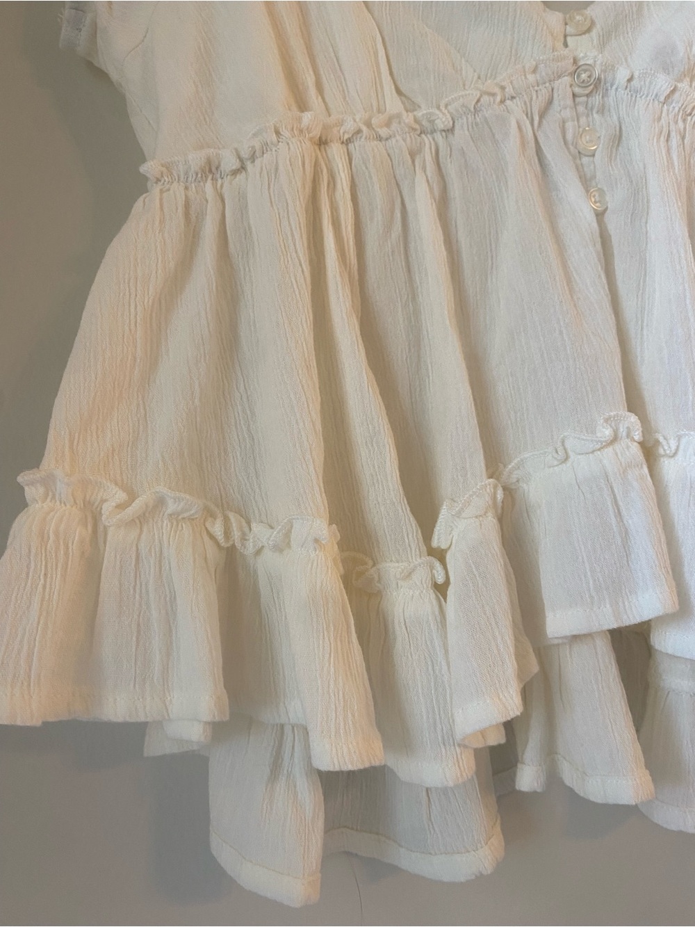 White Ruffled Tie-Back Blouse - Picture 3 of 4